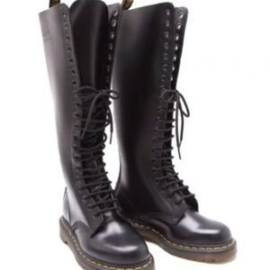 Dr. Martens Black Lace-Up Tall Boots